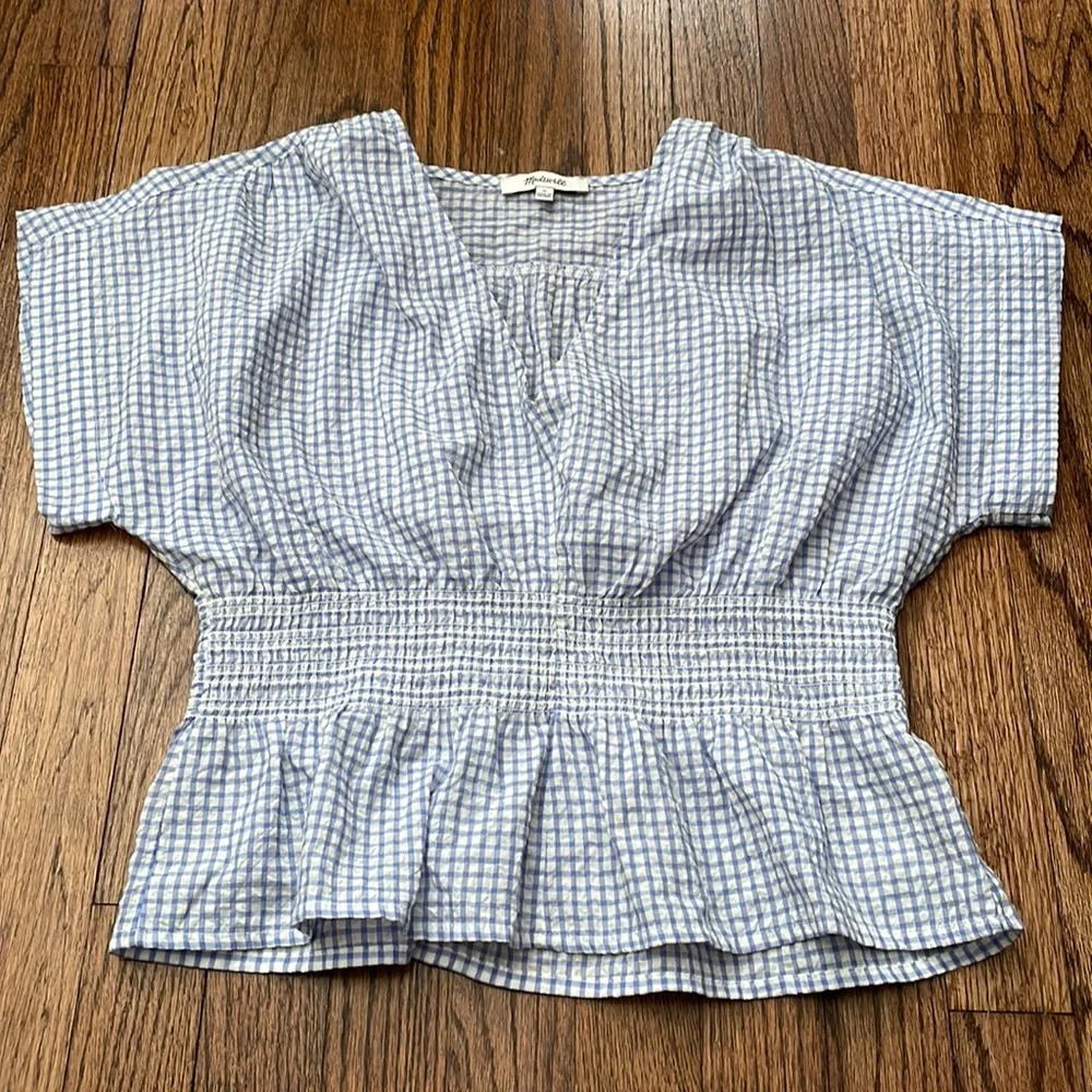 Gingham peplum top - Picture 1 of 4